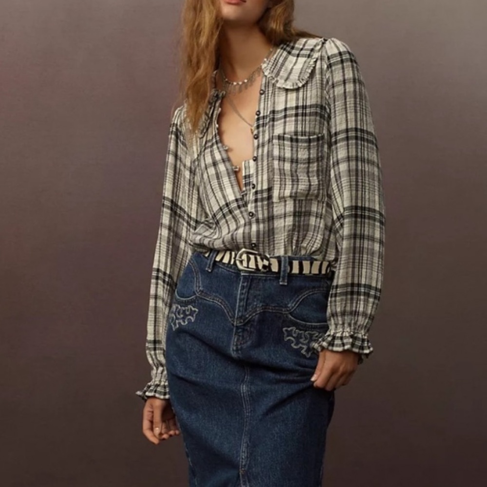 Pilcro Collared Keira Blouse NWT